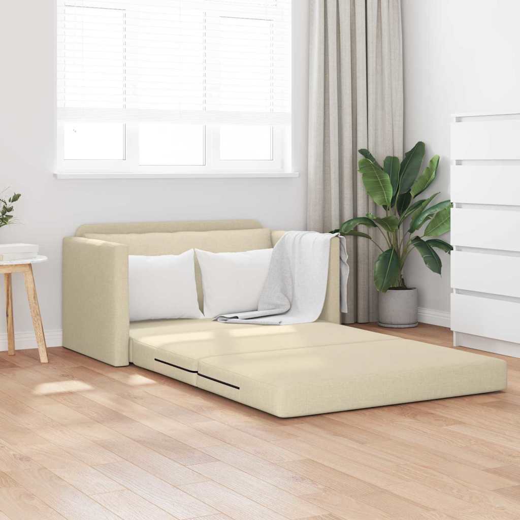 Divano letto 110cm Crema Tessuto