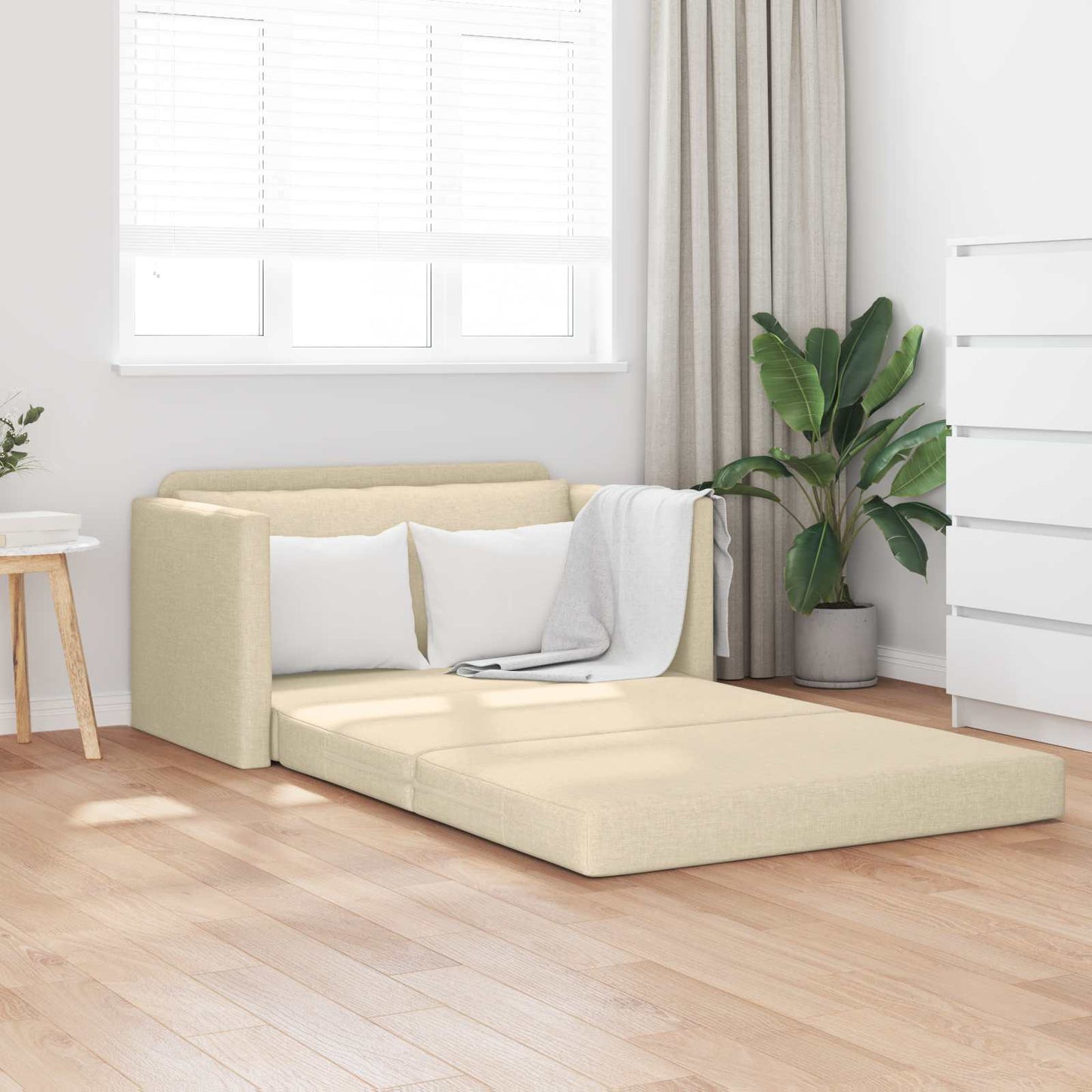 Divano letto 110cm Crema Tessuto