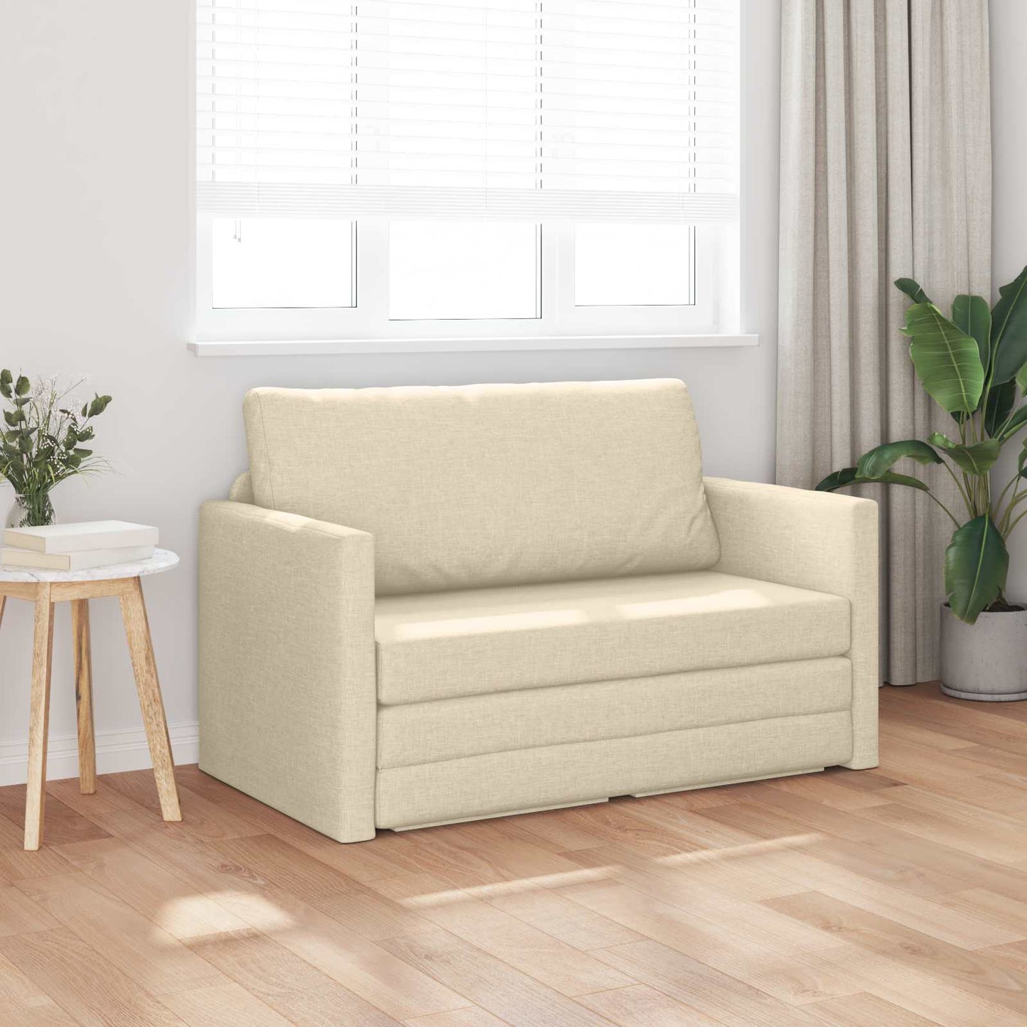 Divano letto 110cm Crema Tessuto