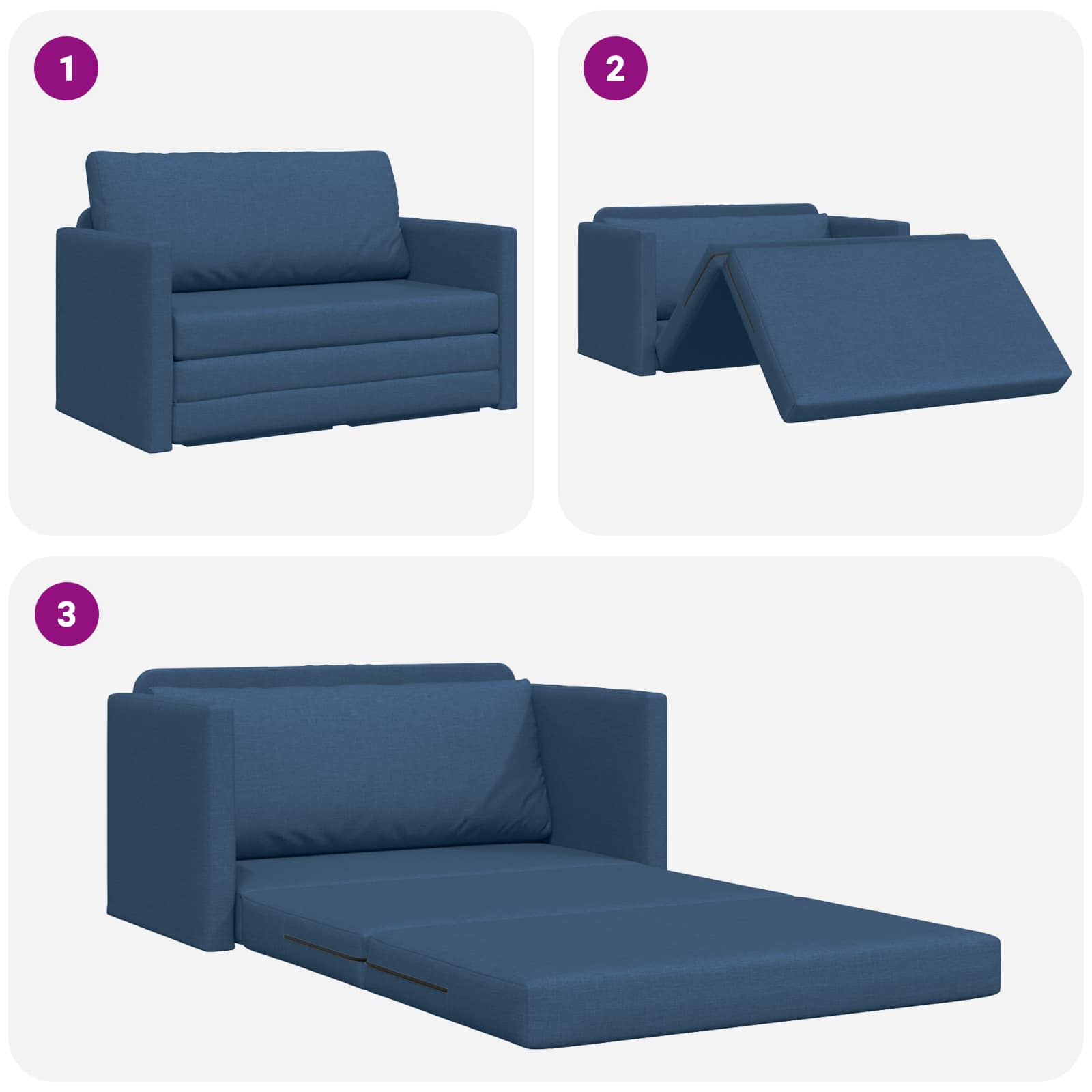 Divano letto 110cm Blu Tessuto | homemem39