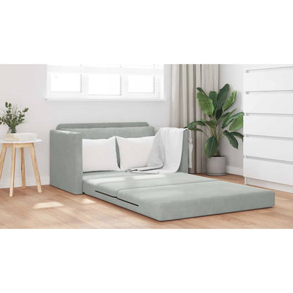 Divano letto Grigio chiaro 124 x 204 x 61 cm Velluto - homemem39