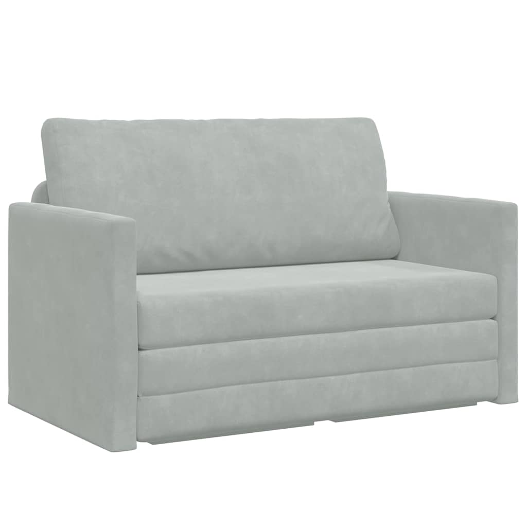 Divano letto Grigio chiaro 124 x 204 x 61 cm Velluto - homemem39
