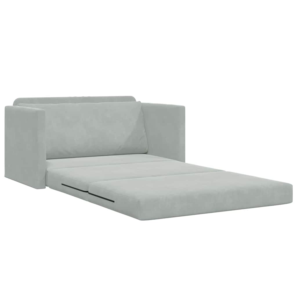 Divano letto Grigio chiaro 124 x 204 x 61 cm Velluto - homemem39