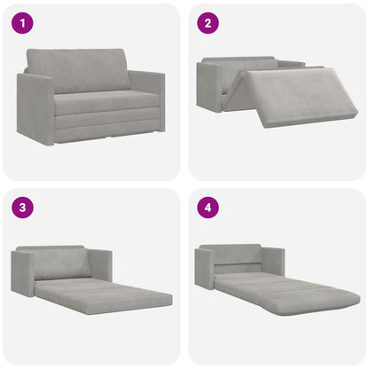 Divano letto Grigio chiaro 124 x 71 x 78 cm Velluto | homemem39