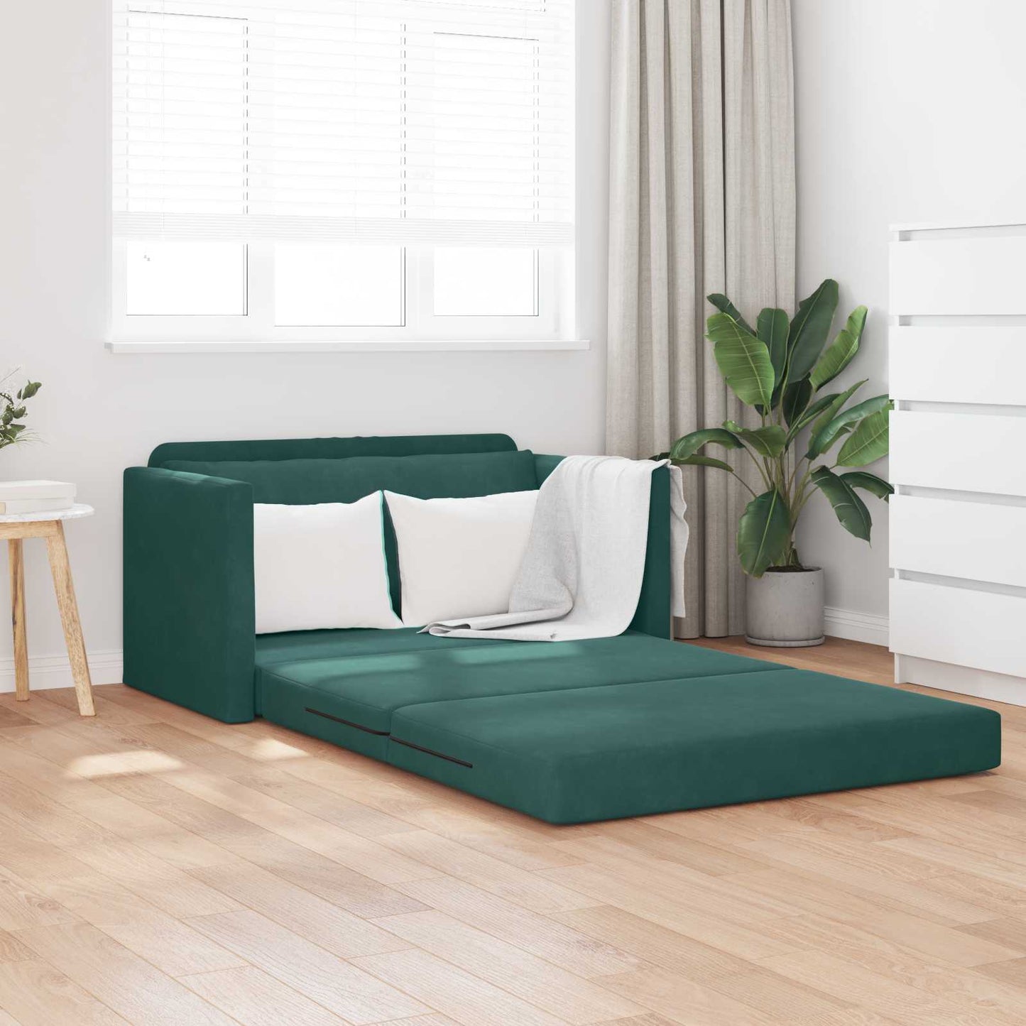 Divano letto Verde Scuro 124 x 71 x 78 cm Velluto