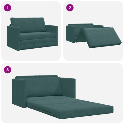 Divano letto Verde Scuro 124 x 71 x 78 cm Velluto