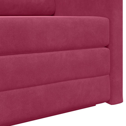 Divano letto 110cm Rosso Vino Velluto