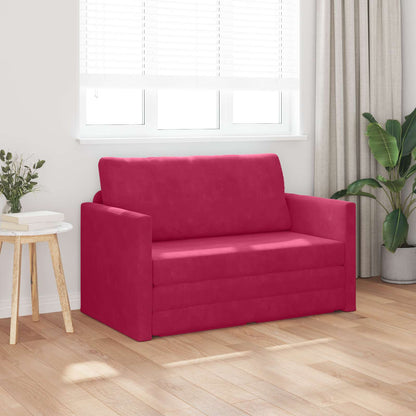 Divano letto Rosso Vino 124 x 71 x 78 cm Velluto