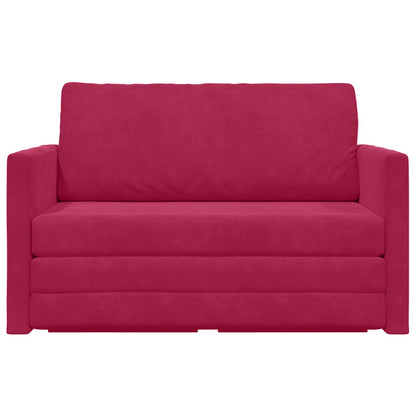 Divano letto Rosso Vino 124 x 71 x 78 cm Velluto | homemem39