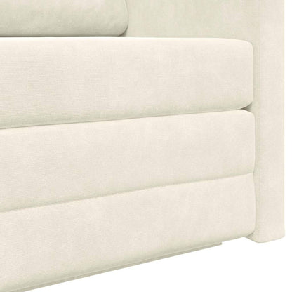 Divano letto Crema 124 x 204 x 61 cm Velluto