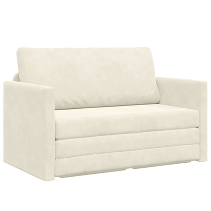 Divano letto Crema 124 x 204 x 61 cm Velluto