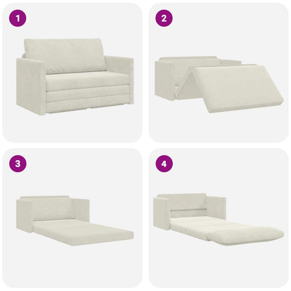 Divano letto Crema 124 x 71 x 78 cm Velluto | homemem39