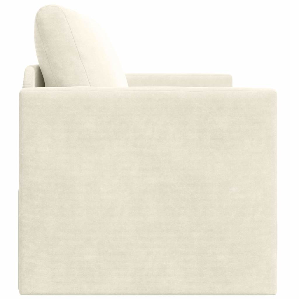 Divano letto Crema 124 x 204 x 61 cm Velluto