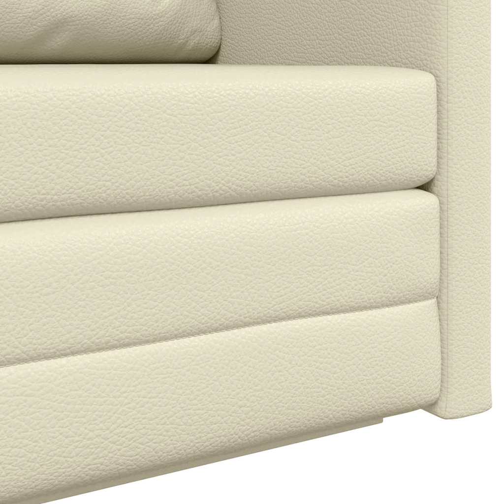 Divano letto 110cm Crema Pelle Artificiale
