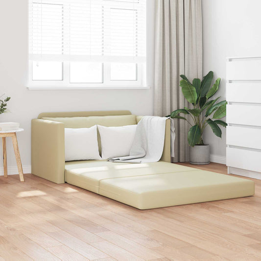 Divano letto Crema 124 x 71 x 78 cm Pelle Artificiale | homemem39