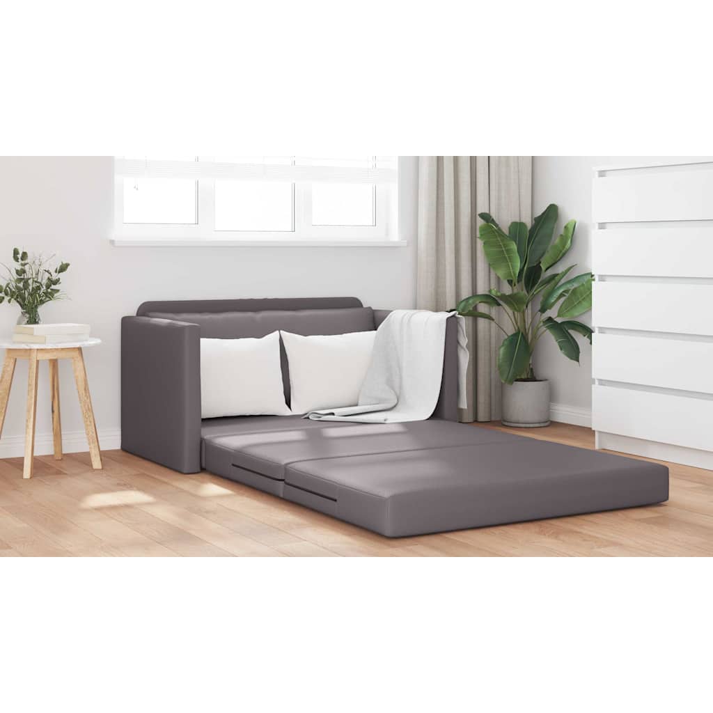 Divano letto Grigio 124 x 71 x 78 cm Pelle Artificiale - homemem39