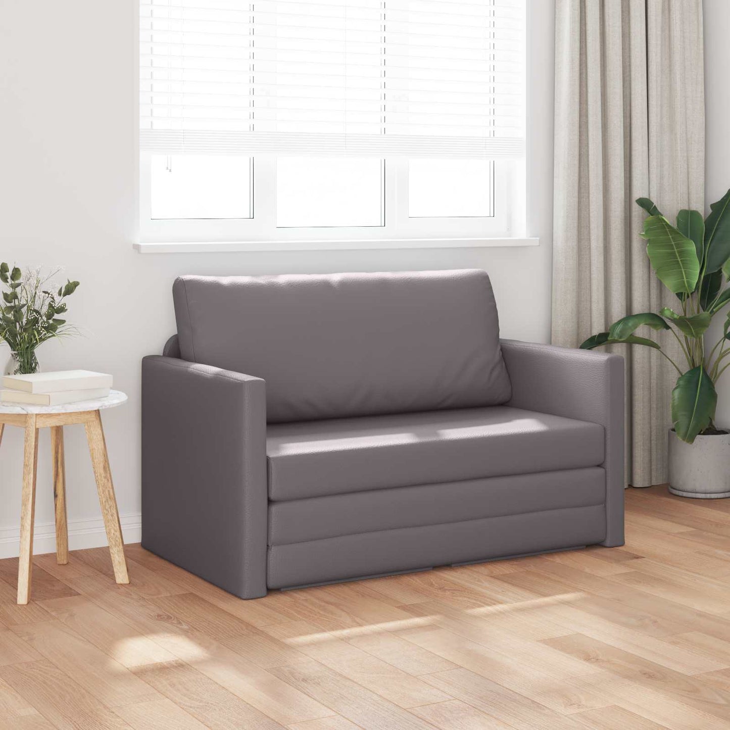 Divano letto Grigio 124 x 71 x 78 cm Pelle Artificiale