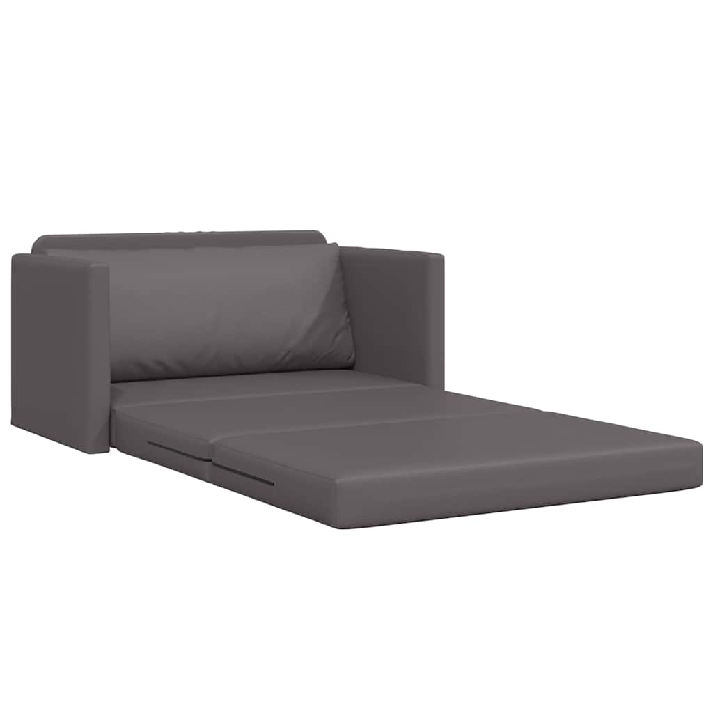 Divano letto Grigio 124 x 71 x 78 cm Pelle Artificiale - homemem39