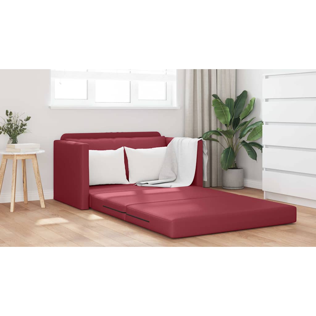 Divano letto 110cm Rosso Vino Pelle Artificiale