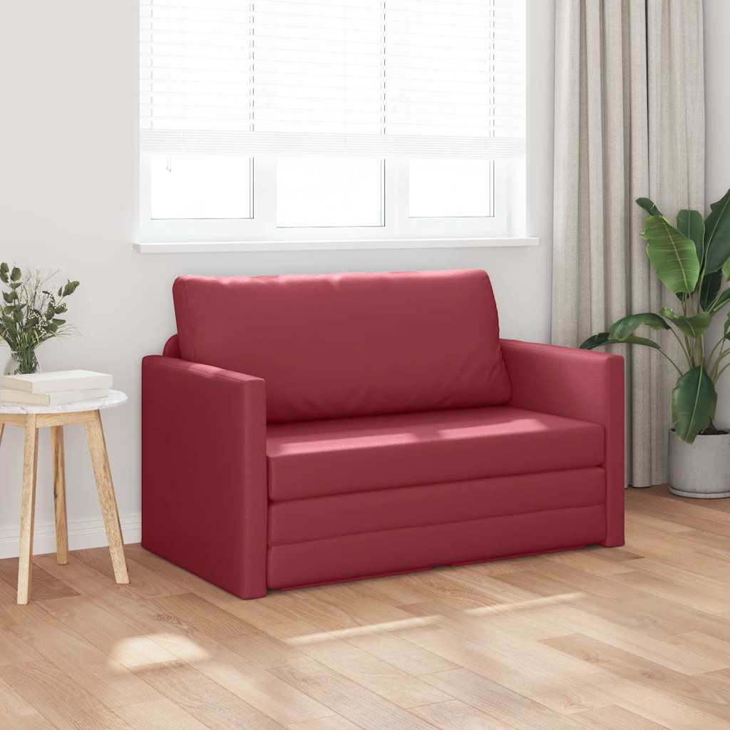 Divano letto 110cm Rosso Vino Pelle Artificiale