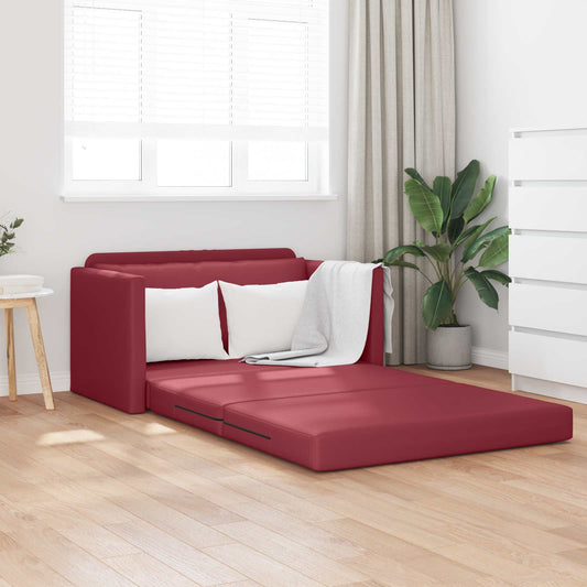Divano letto Rosso Vino 124 x 71 x 78 cm Pelle Artificiale