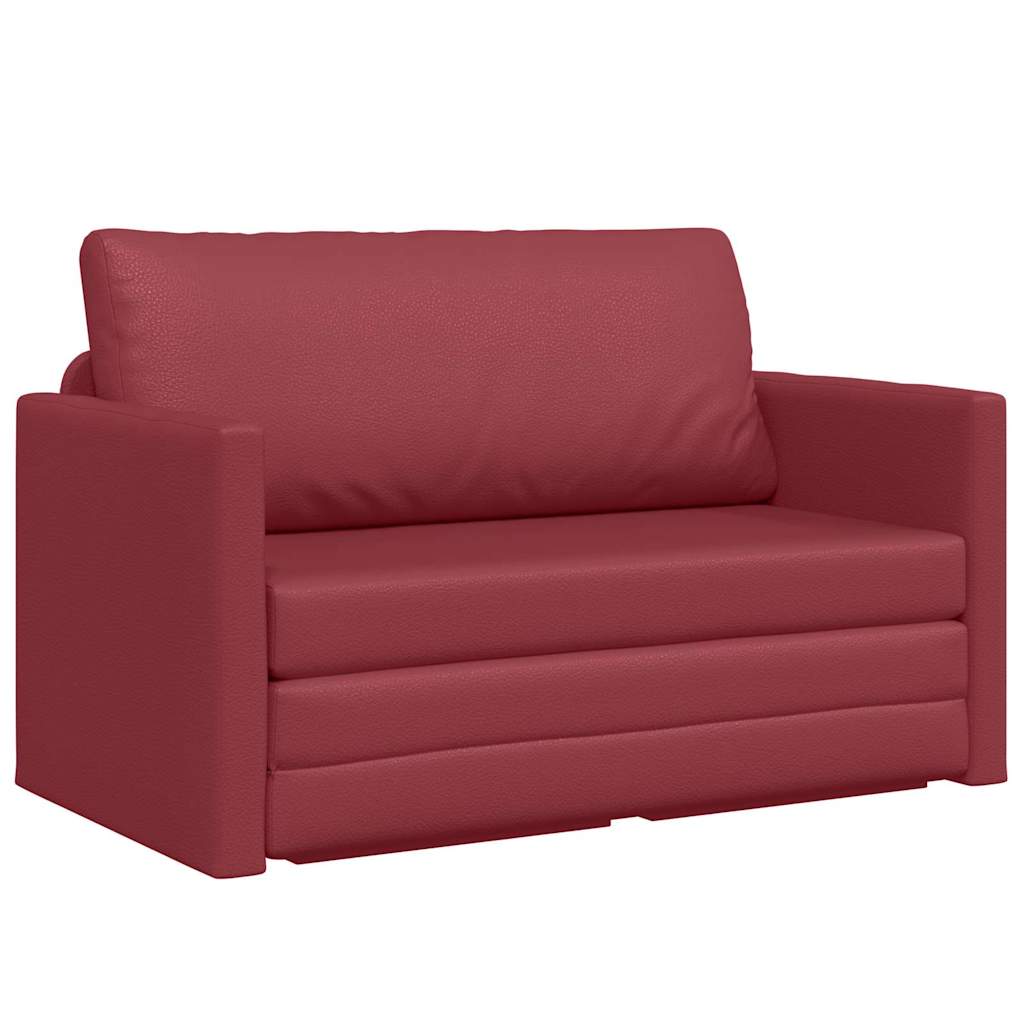Divano letto 110cm Rosso Vino Pelle Artificiale