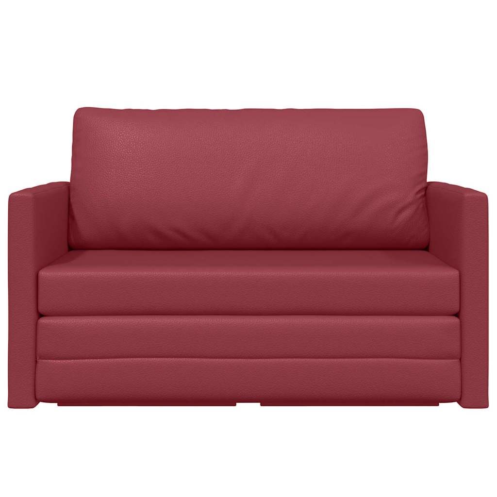 Divano letto 110cm Rosso Vino Pelle Artificiale