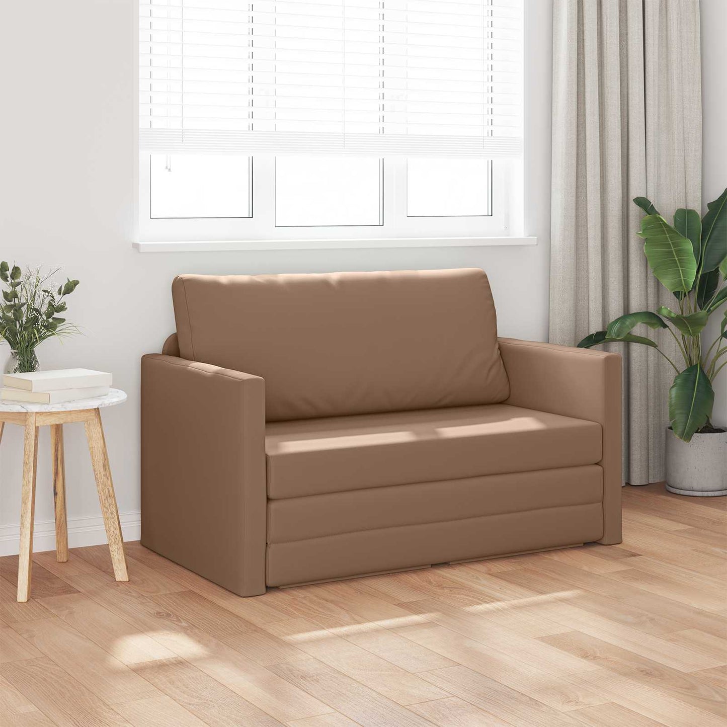Divano letto Cappuccino 124 x 71 x 78 cm Pelle Artificiale