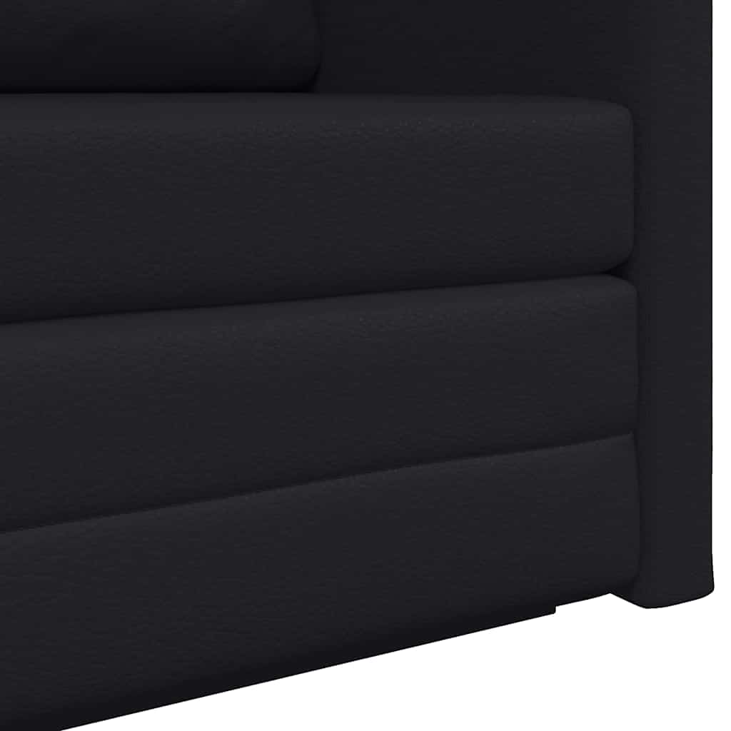 Divano letto 110cm Nero Pelle Artificiale