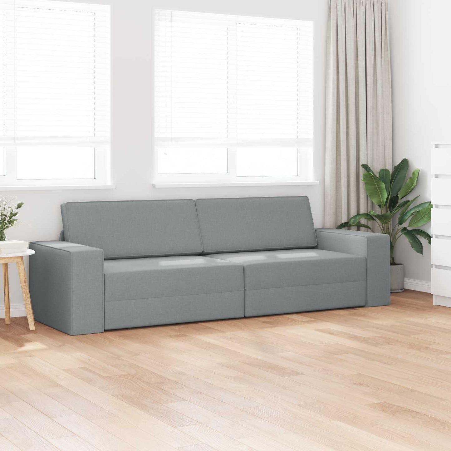 Divano letto Grigio chiaro 245 x 78 x 77 cm Tessuto