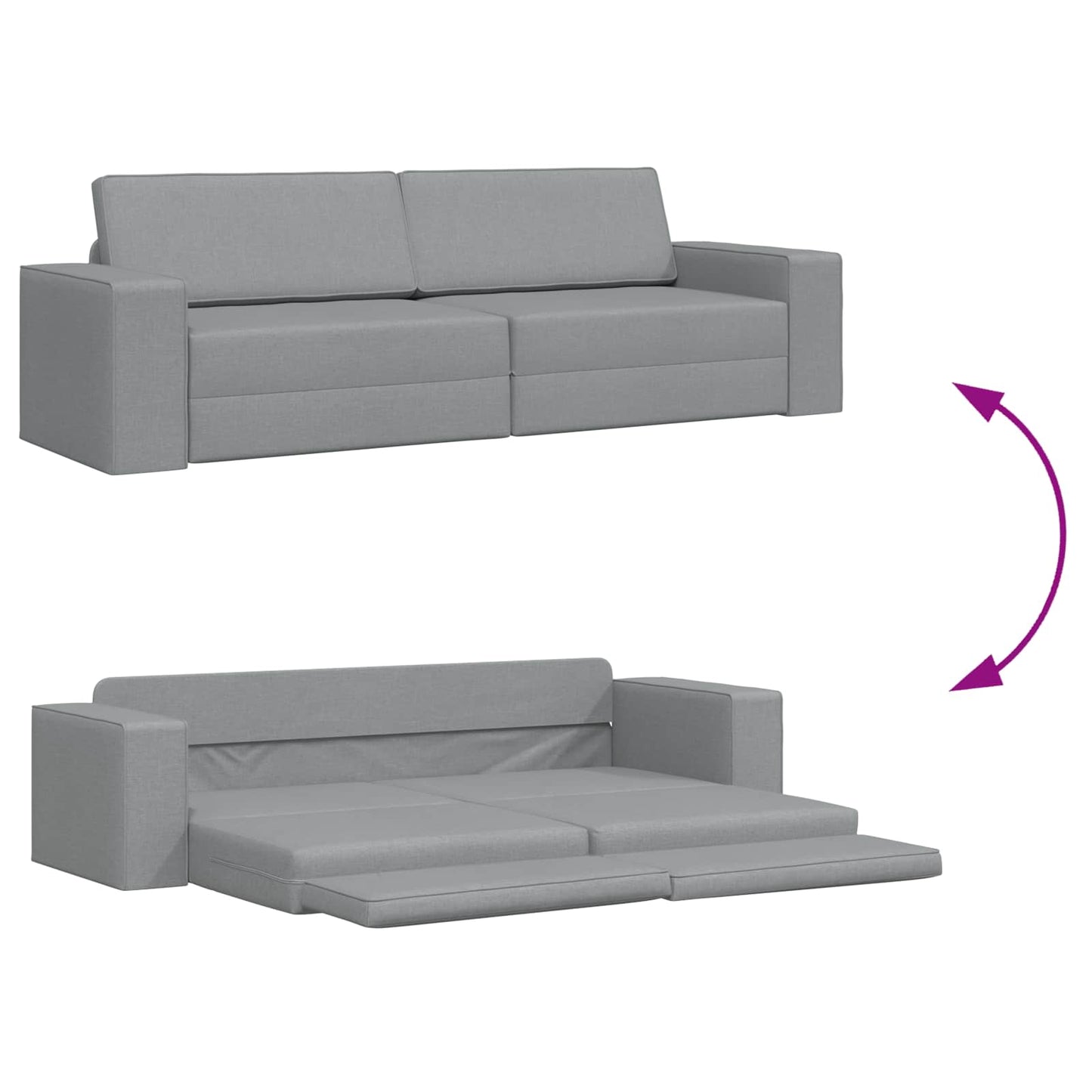 Divano letto Grigio chiaro 245 x 78 x 77 cm Tessuto