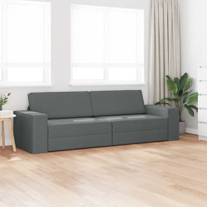 Divano letto Grigio scuro 245 x 78 x 77 cm Tessuto