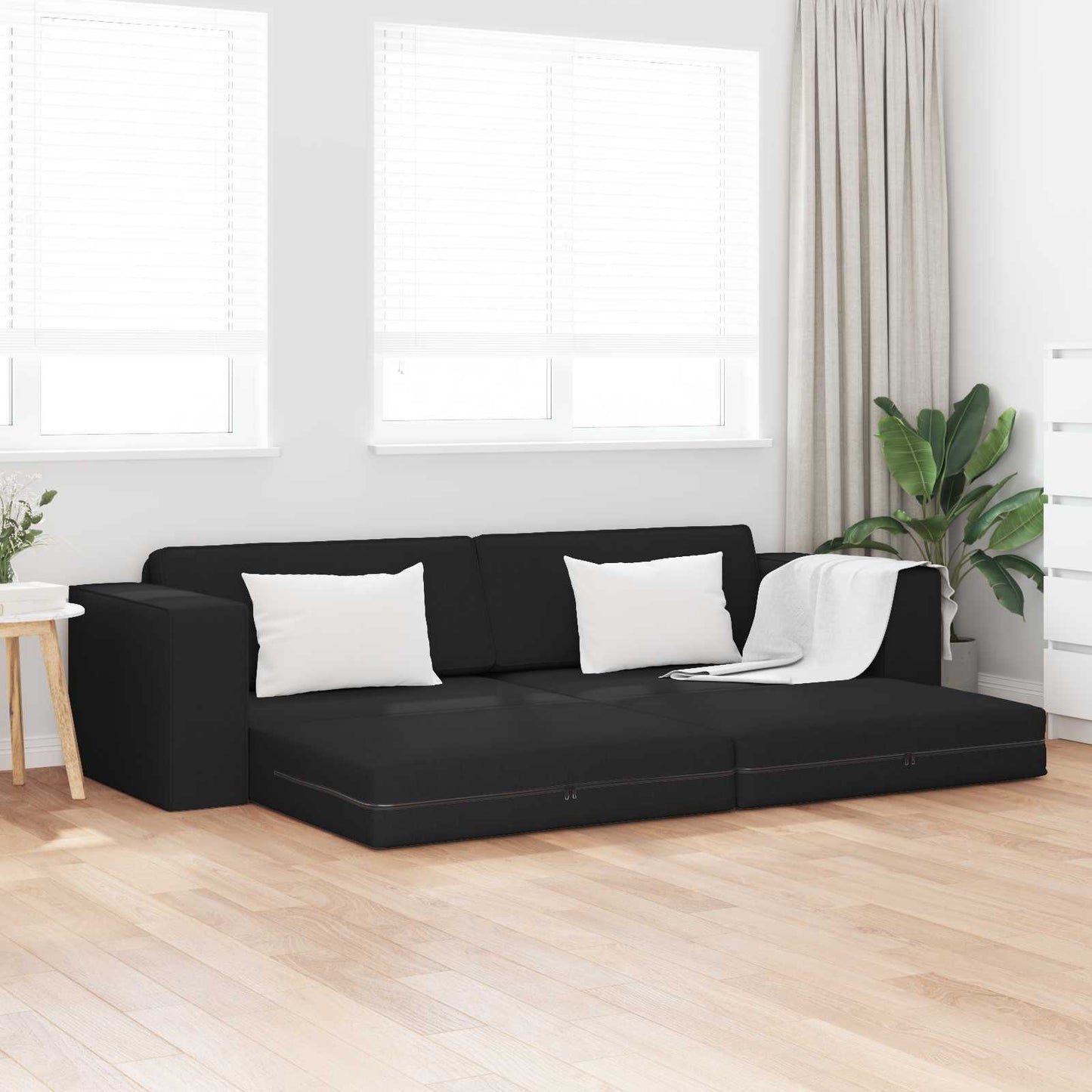 Divano letto Nero 245 x 78 x 77 cm Tessuto