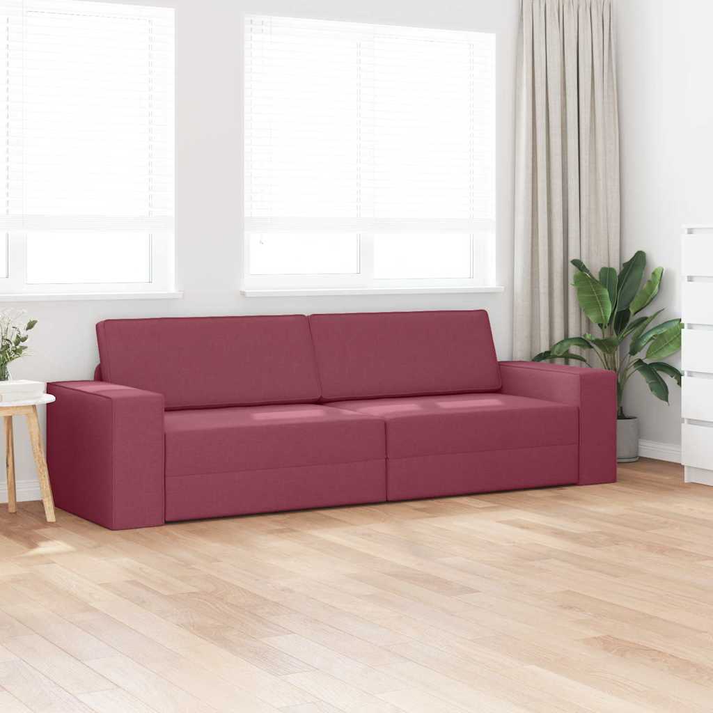Divano letto 200cm Rosso Vino Tessuto - homemem39