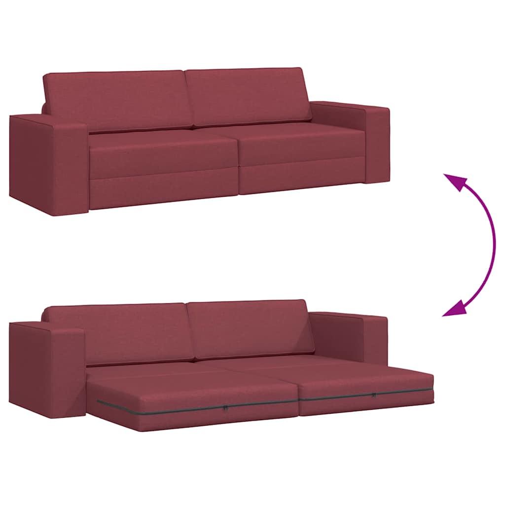 Divano letto 200cm Rosso Vino Tessuto - homemem39