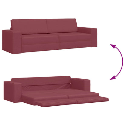 Divano letto Rosso Vino 245 x 78 x 77 cm Tessuto | homemem39