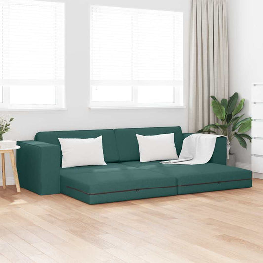 Divano letto Verde Scuro 245 x 78 x 77 cm Tessuto