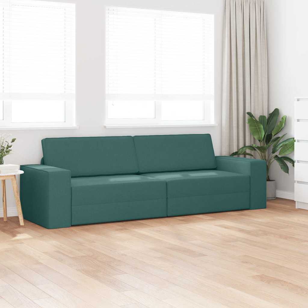 Divano letto Verde Scuro 245 x 78 x 77 cm Tessuto