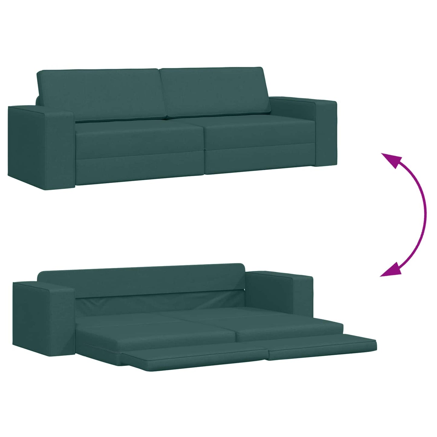 Divano letto Verde Scuro 245 x 78 x 77 cm Tessuto | homemem39