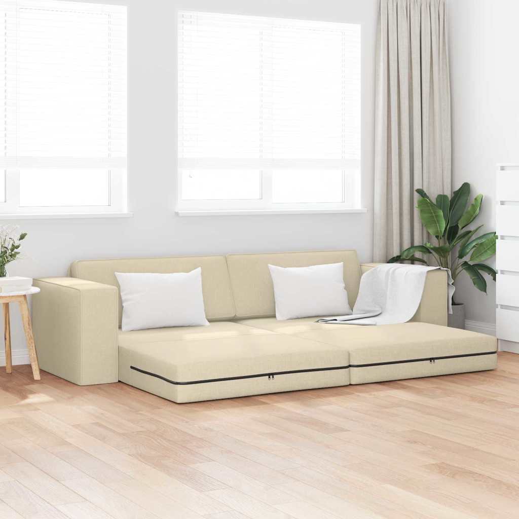 Divano letto 200cm Crema Tessuto - homemem39