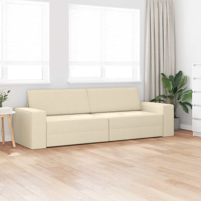 Divano letto Crema 245 x 78 x 77 cm Tessuto