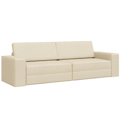 Divano letto Crema 245 x 78 x 77 cm Tessuto