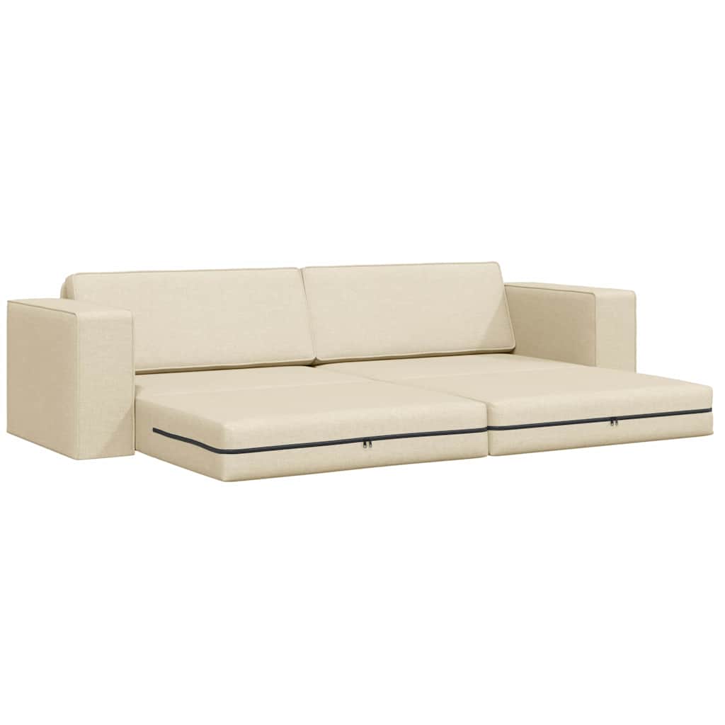 Divano letto 200cm Crema Tessuto - homemem39