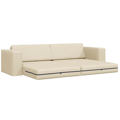 Divano letto 200cm Crema Tessuto - homemem39