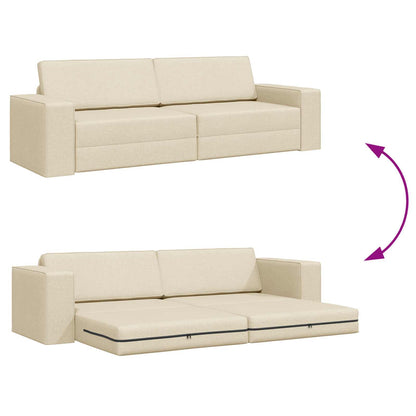Divano letto Crema 245 x 78 x 77 cm Tessuto