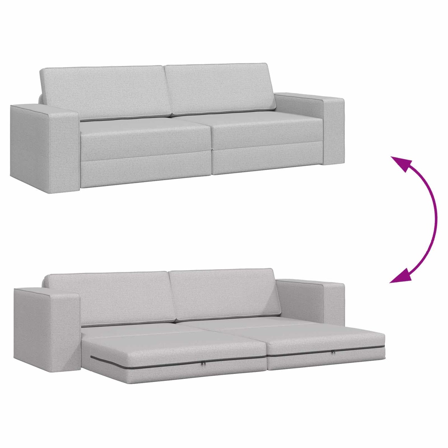 Divano letto 200cm Grigio Nuvola Tessuto - homemem39