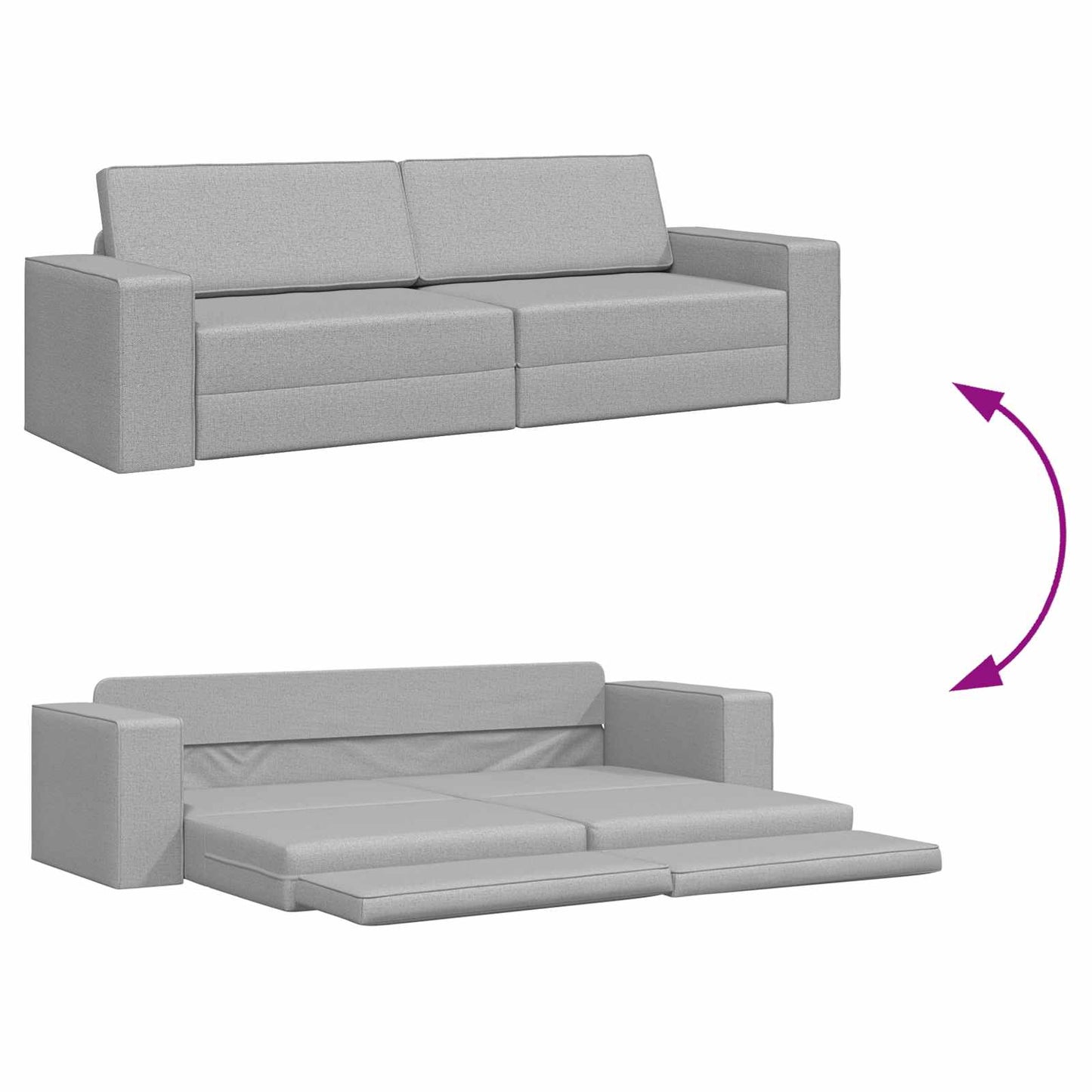Divano letto Grigio Nuvola 245 x 78 x 77 cm Tessuto