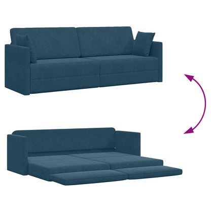 Divano-letto da pavimento Blu 213 x 70 x 77 cm Velluto | homemem39