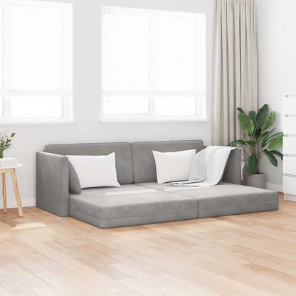 Divano-letto da pavimento Grigio chiaro 213 x 70 x 77 cm