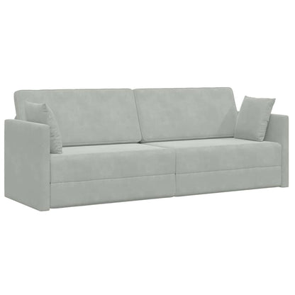 Divano letto Grigio chiaro 213 x 70 x 77 cm Velluto - homemem39